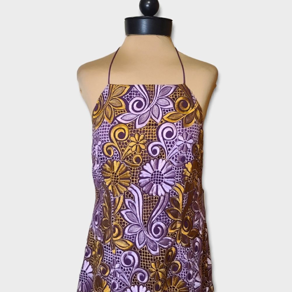 Anthropologie Embroidered Halter Mini Dress NEW Size 10P - Picture 3 of 8